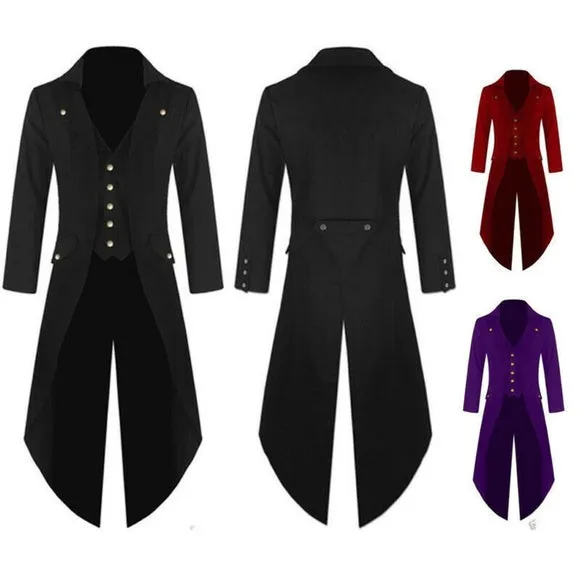 Men's Red Merlot Steampunk Victorian Inspired Tailcoat