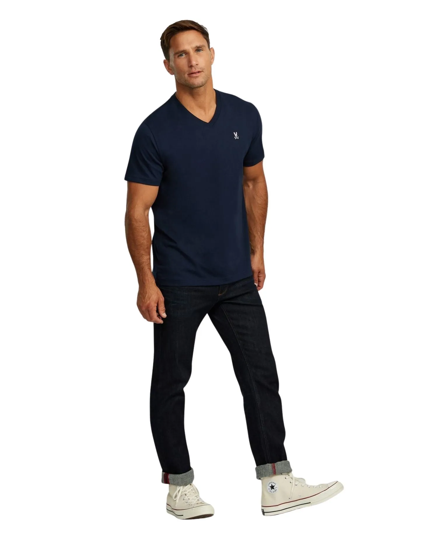 Men's V Neck Tee - Navy