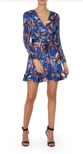 Milly Liv Pleated Mini Dress Dream Rose Blue