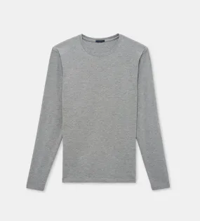 Mist Mélange Pima Stretch Long Sleeve T-Shirt - Patrick Assaraf