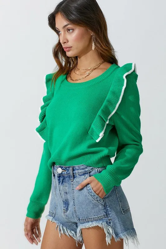 Mitzi Ruffle Sweater