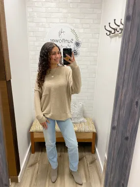 My Favorite Oversized Sweater-Beige