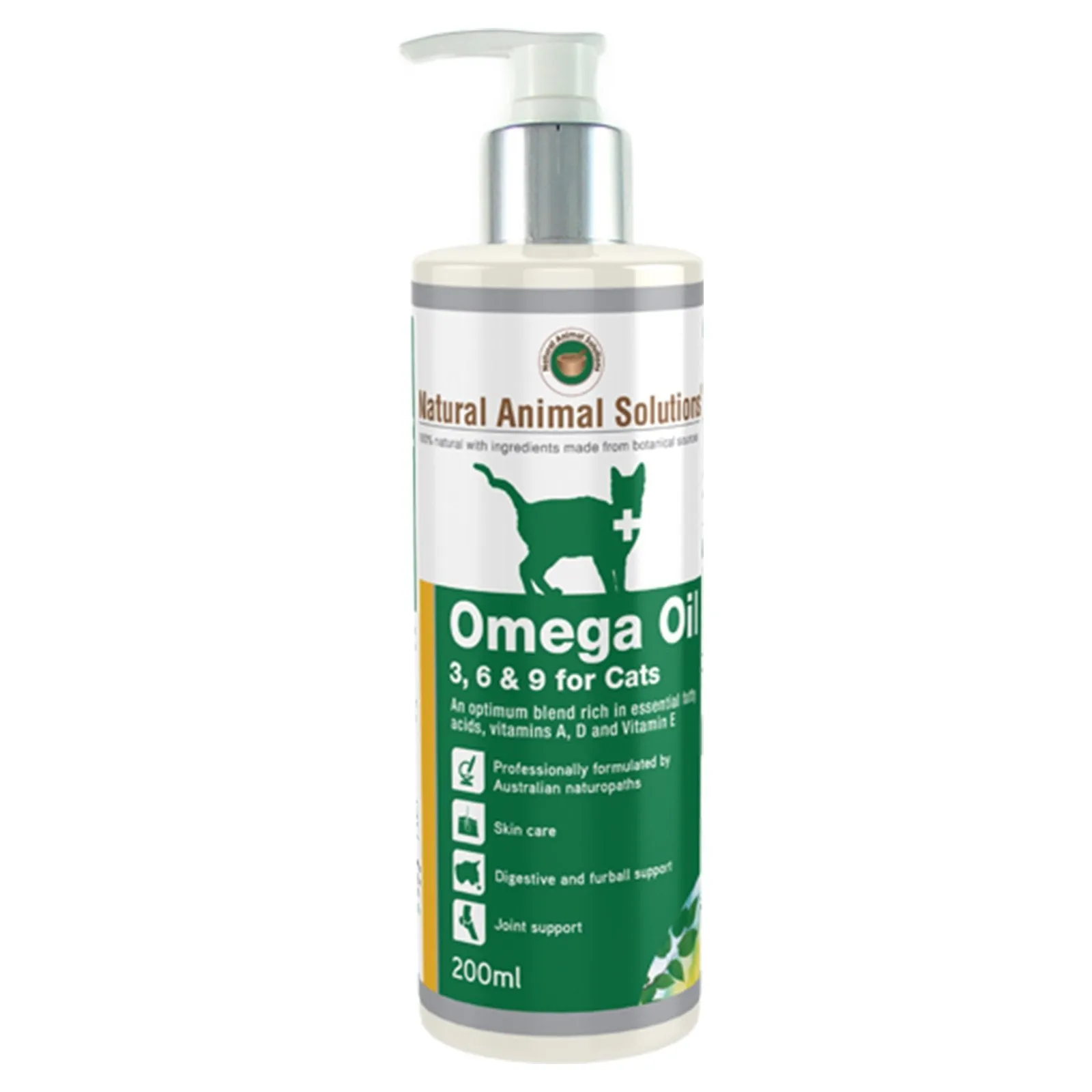 Natural Animal Solutions Omega Oil Supplement for Cats 200ml