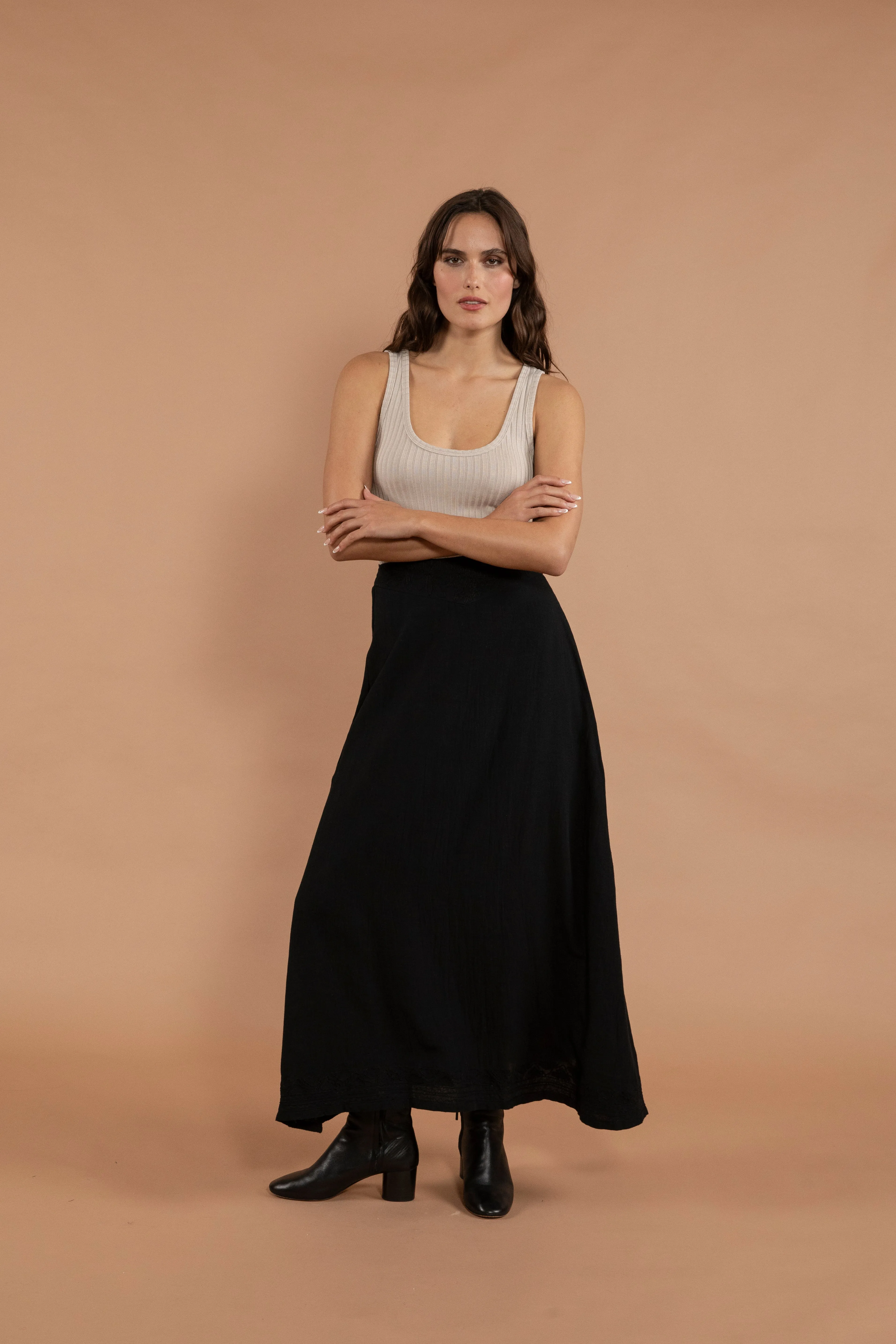 Nisha Embroidered Maxi Skirt