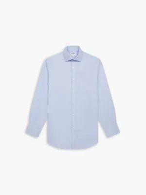 Non-Iron Pale Blue Twill Fitted Single Cuff Classic Collar Shirt