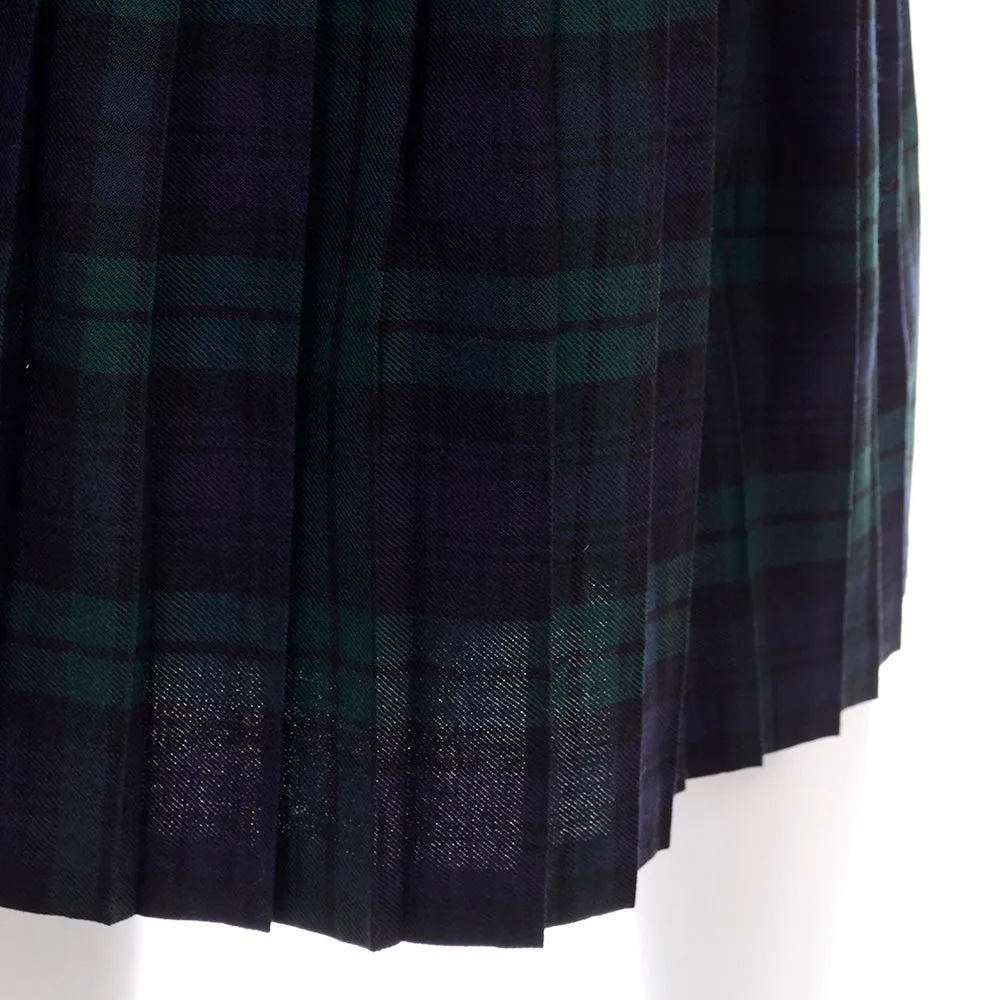 O'Neil of Dublin Green Tartain Plaid Wool Irish Kilt Midi Skirt