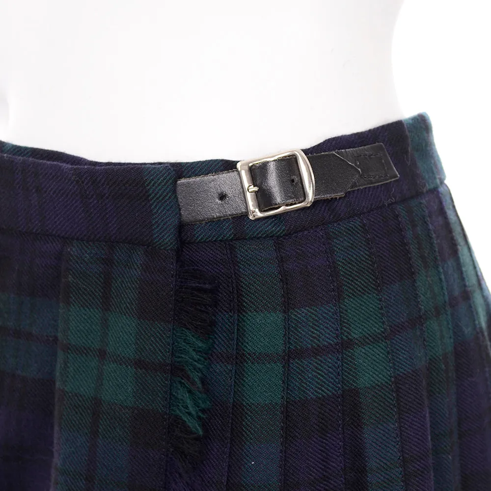 O'Neil of Dublin Green Tartain Plaid Wool Irish Kilt Midi Skirt