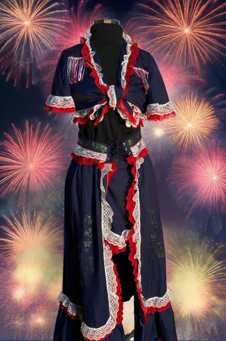 Patriotic Top & Skirt Adult Costume Dress Ladies