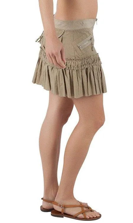 Penny Mini Skirt - Women's Corset Skirt/ Ruffled Bottom