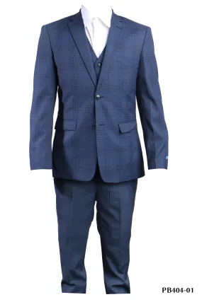 Perry Ellis Portfolio Nail Head- 3 Piece Suit (Big Boys)