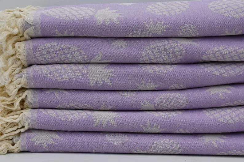 Pineapple Lilac 100% Cotton Towel