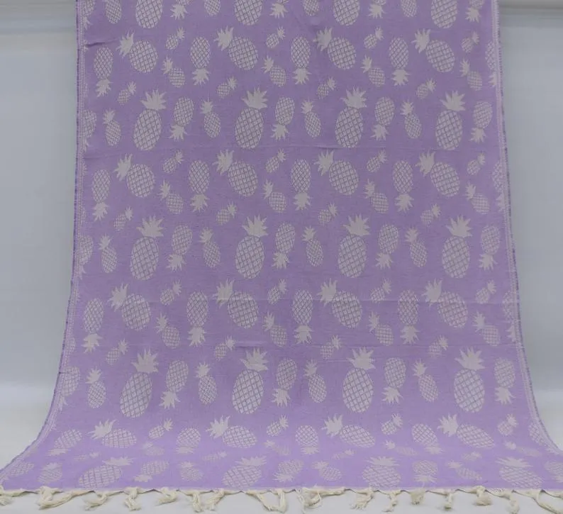 Pineapple Lilac 100% Cotton Towel