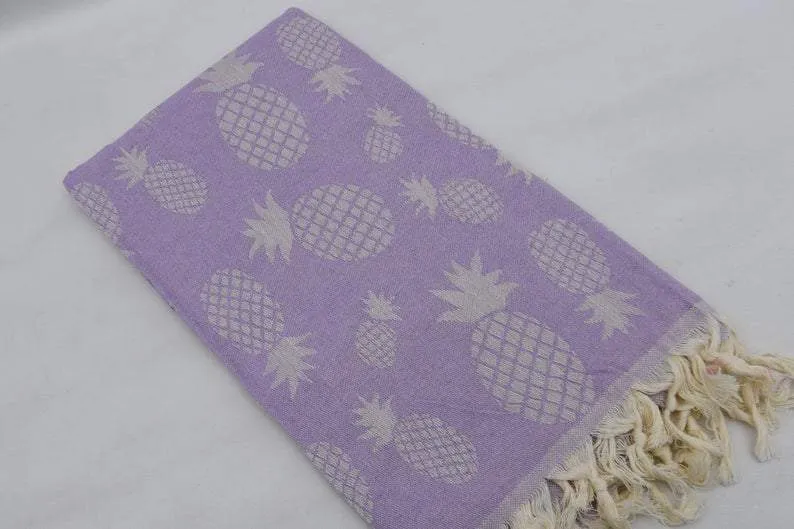 Pineapple Lilac 100% Cotton Towel