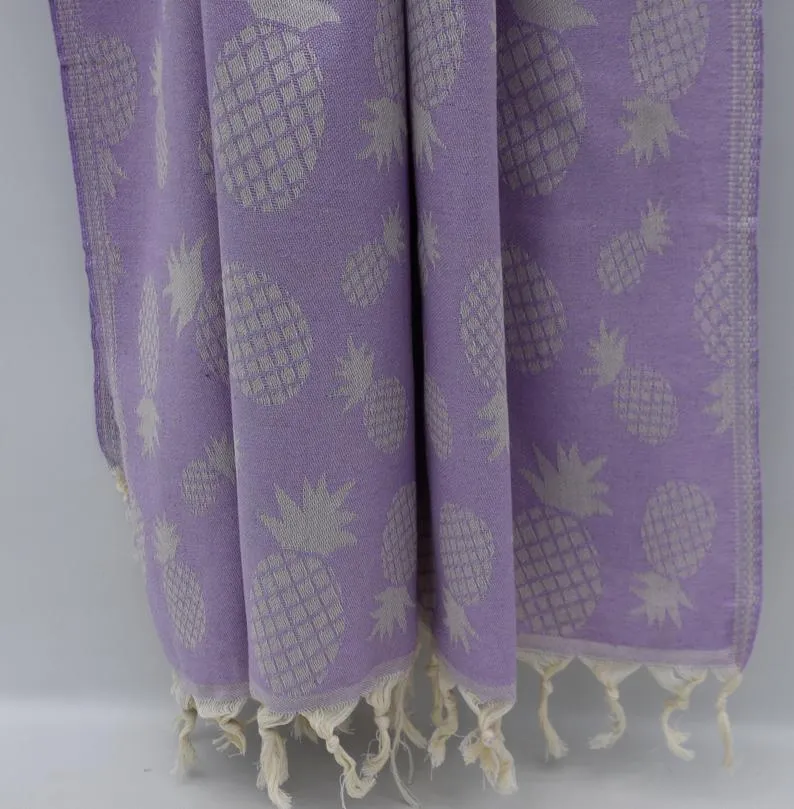 Pineapple Lilac 100% Cotton Towel