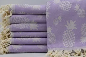 Pineapple Lilac 100% Cotton Towel