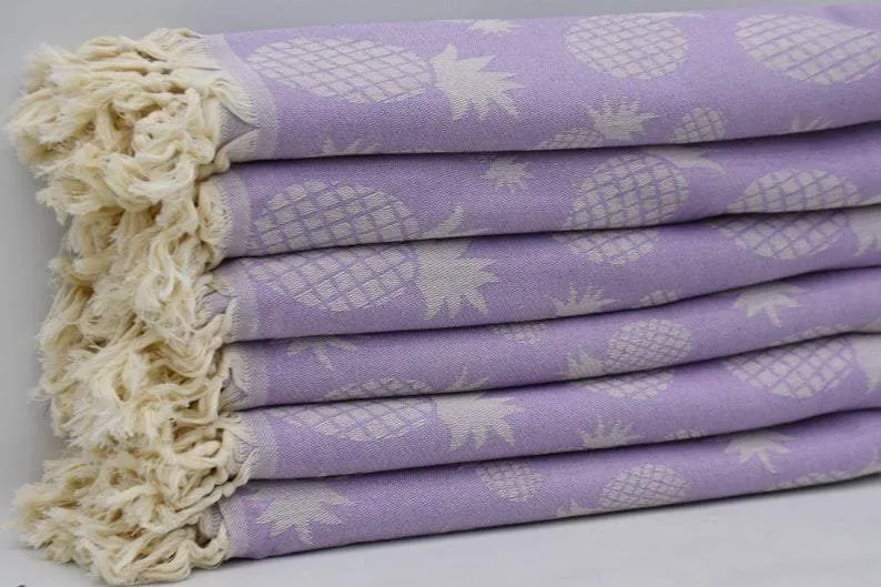 Pineapple Lilac 100% Cotton Towel