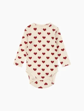 Pointelle Minnie Bodysuit in Amour Rouge