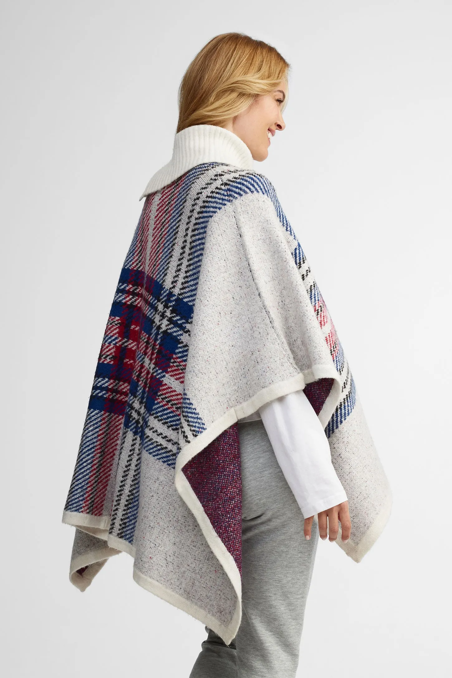 Poncho en tricot imprimé - Femme