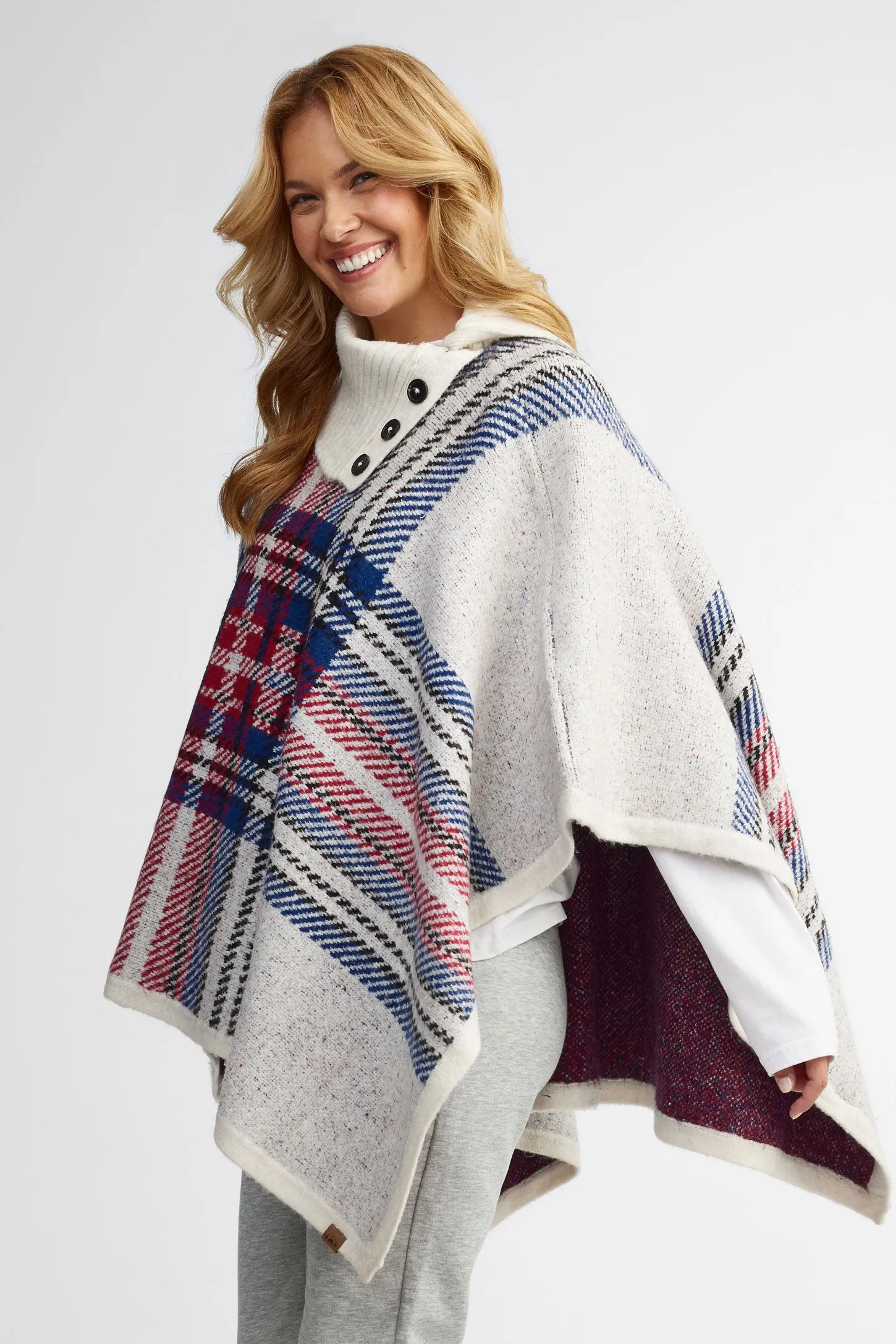 Poncho en tricot imprimé - Femme