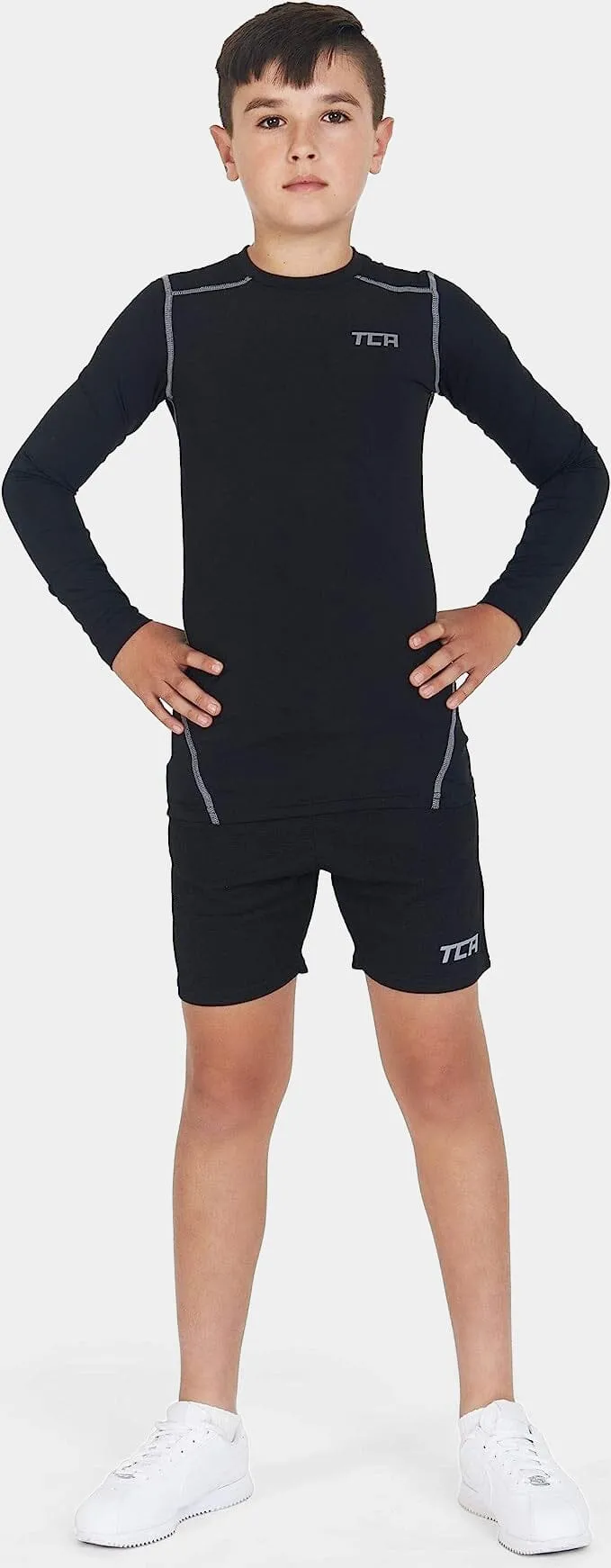 Pro Performance Compression Base Layer Long Sleeve Crew Neck For Boys