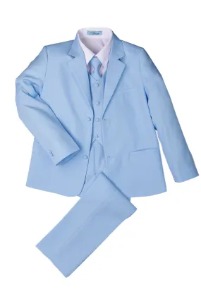 "Mason" Kids Sky Blue Suit (5-Piece Set)