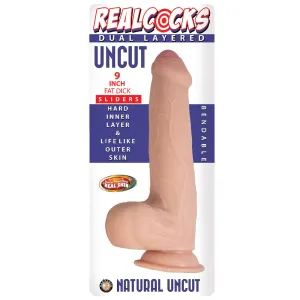 Realcocks Dual Layered Uncut Slider Fat Dick 9 in. Light