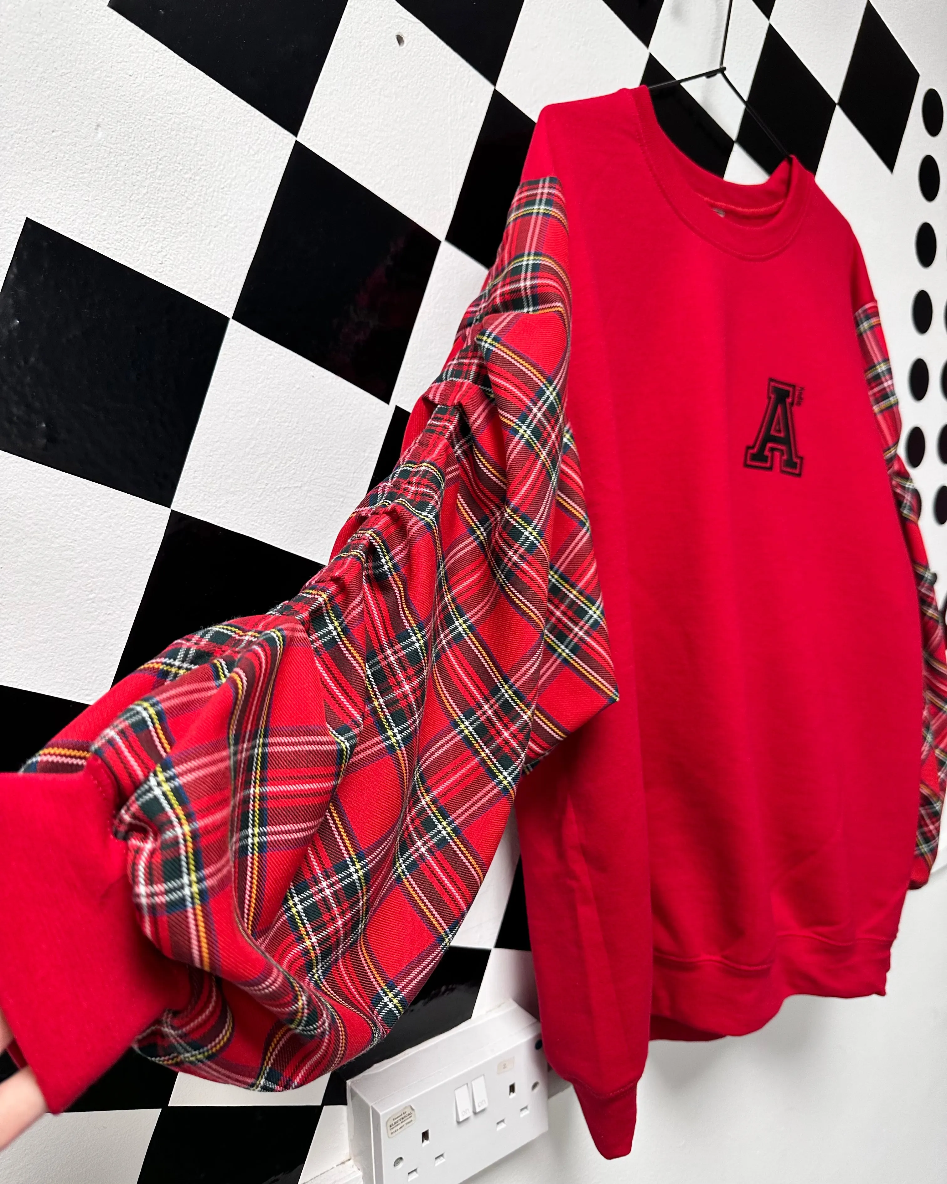 Red Tartan Ruffle Jumper