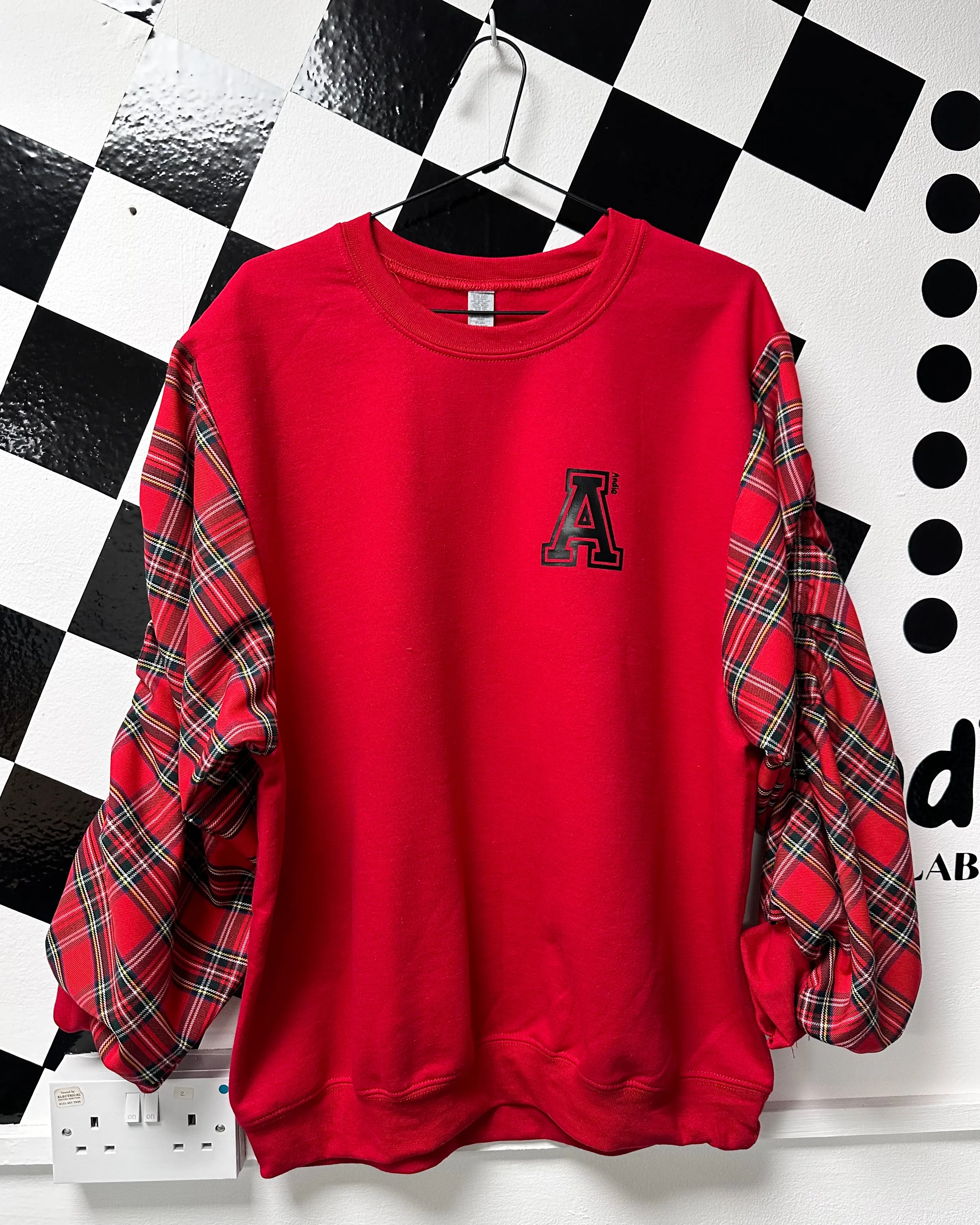 Red Tartan Ruffle Jumper