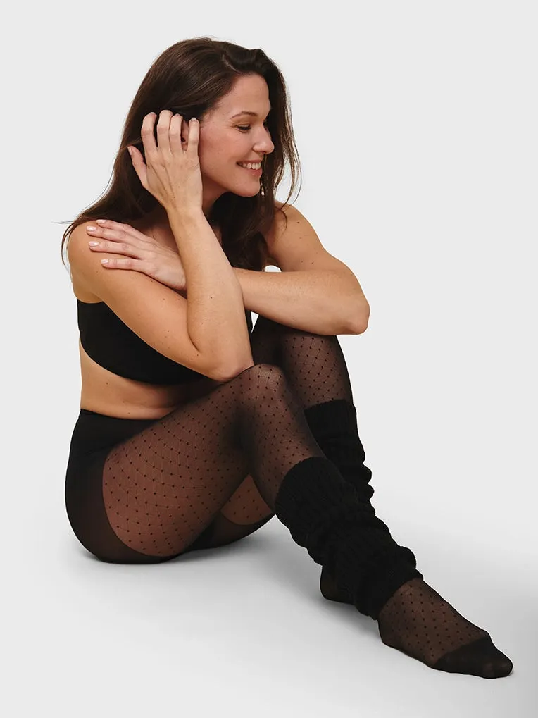 Ribbed Leg Warmers in Black