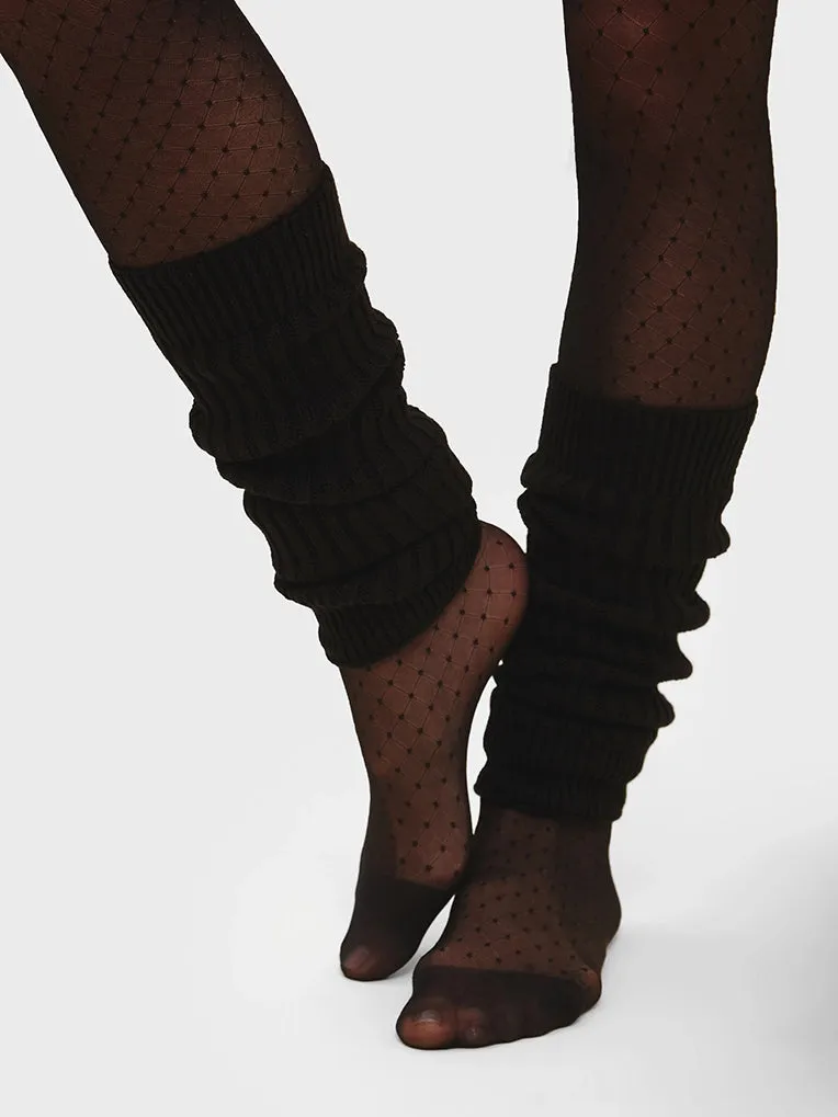 Ribbed Leg Warmers in Black