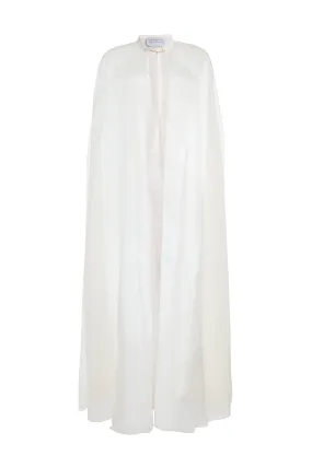 Rowena Sheer Cape in Ivory Silk Organza