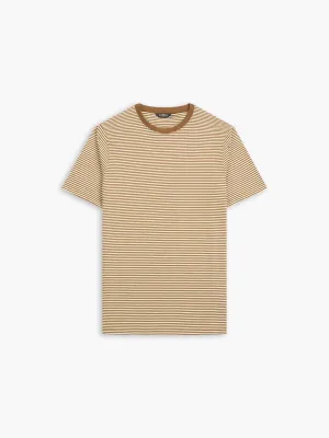 Rust Fine Stripe Crew Neck T-Shirt