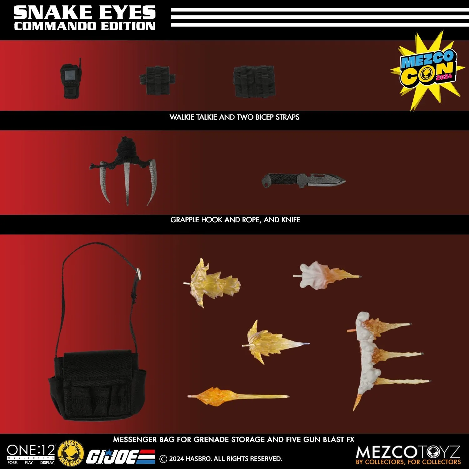 SDCC 2024 Mezco Toyz ONE:12 Collective: G.I. Joe: Snake Eyes Commando Edition Exclusive Action Figure