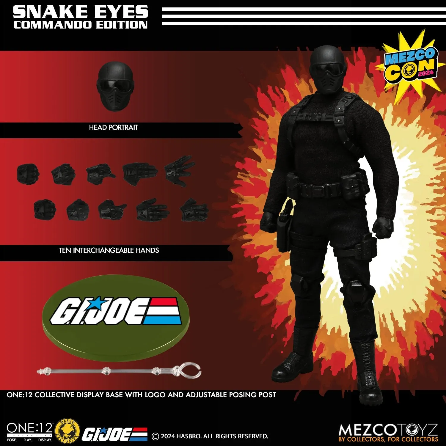 SDCC 2024 Mezco Toyz ONE:12 Collective: G.I. Joe: Snake Eyes Commando Edition Exclusive Action Figure