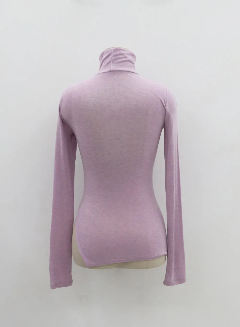 Side Cut Turtleneck Long Sleeve T-Shirt IO31