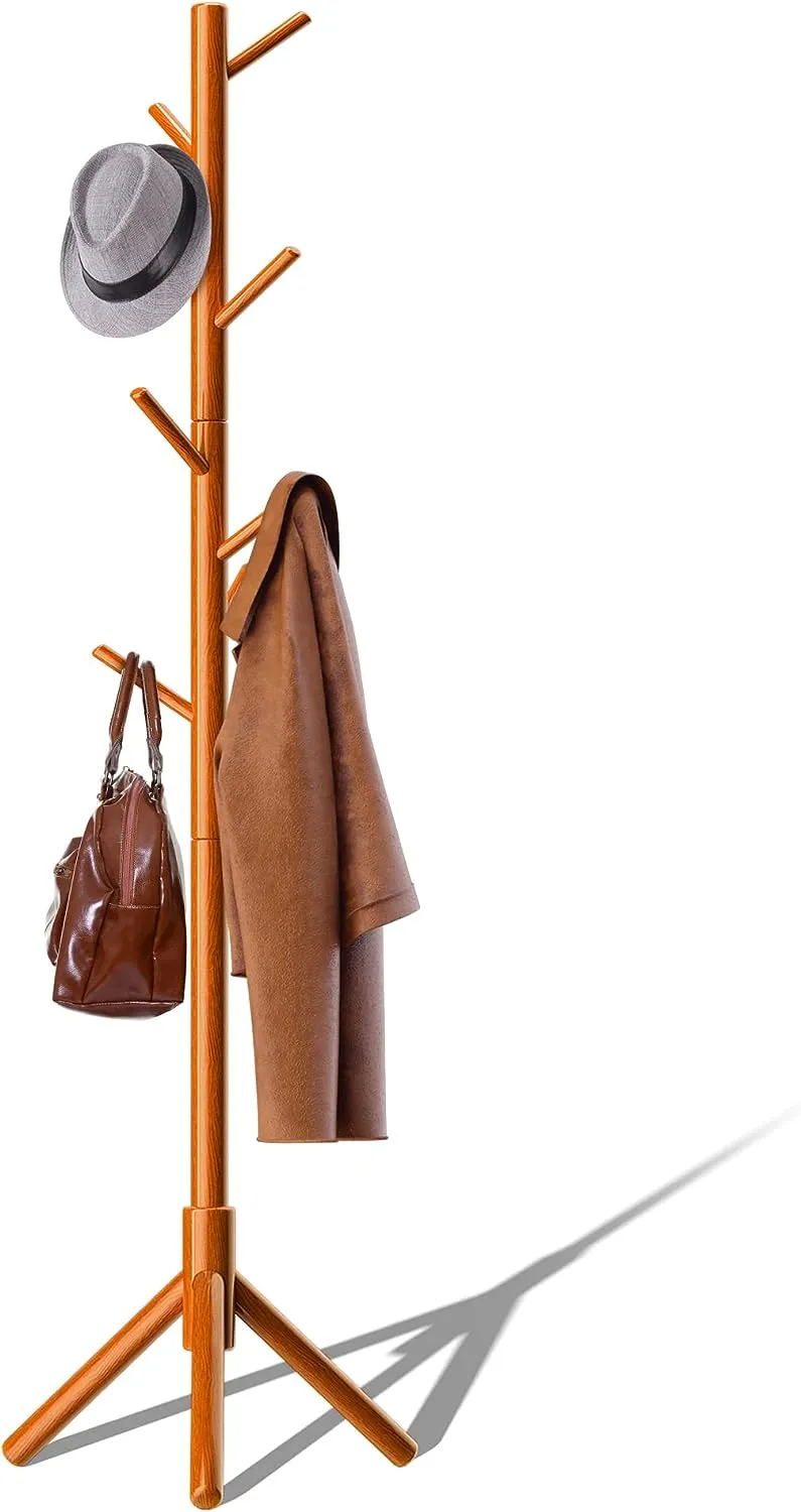 Solid Wood Coat Rack 8 Hook - Wood