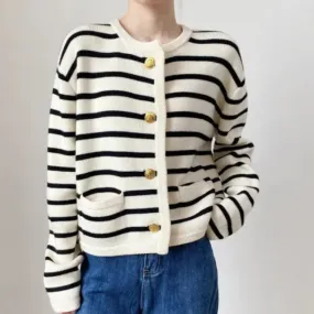 Striped Knitted Cardigan