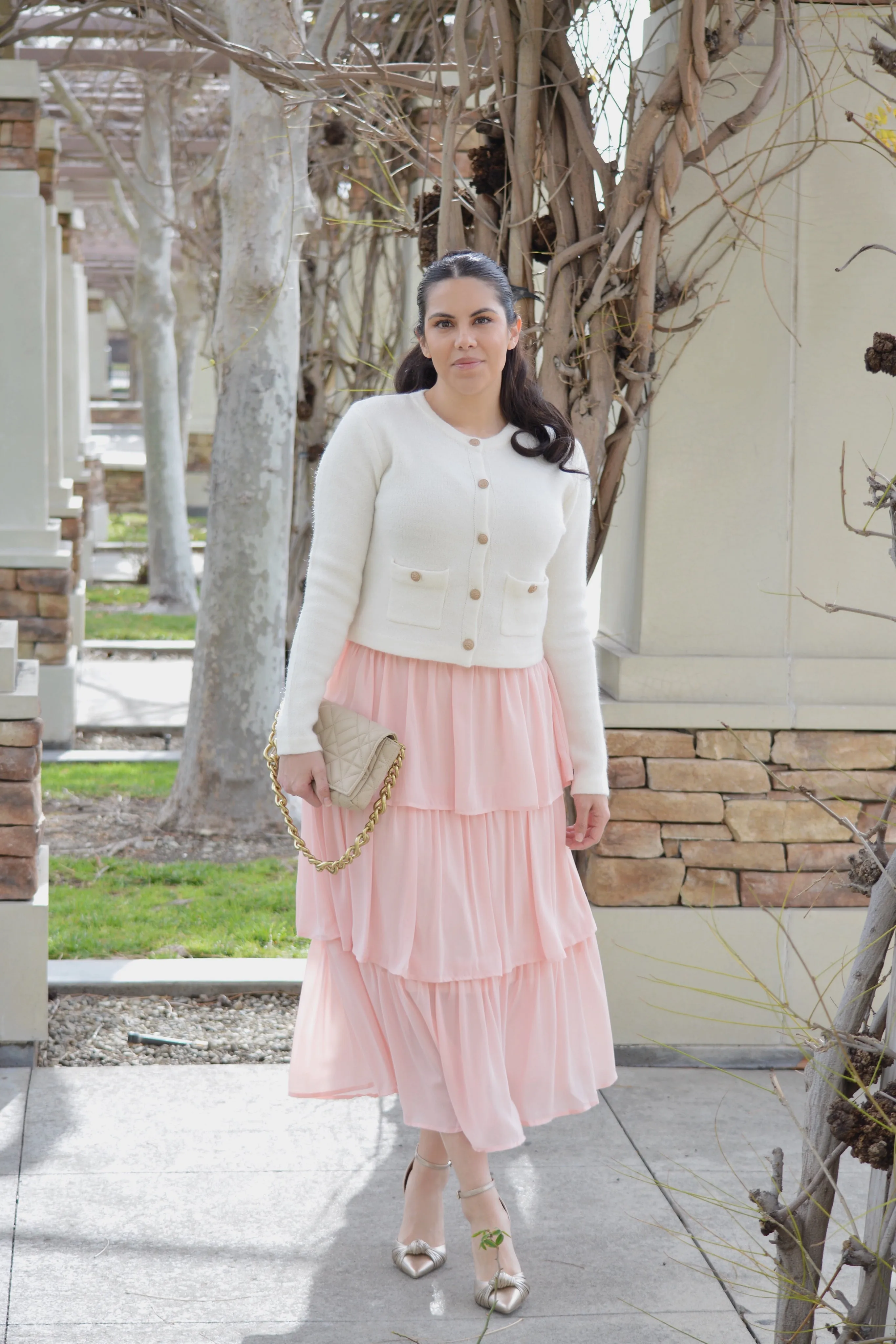 Tara Blush Ruffled Skirt