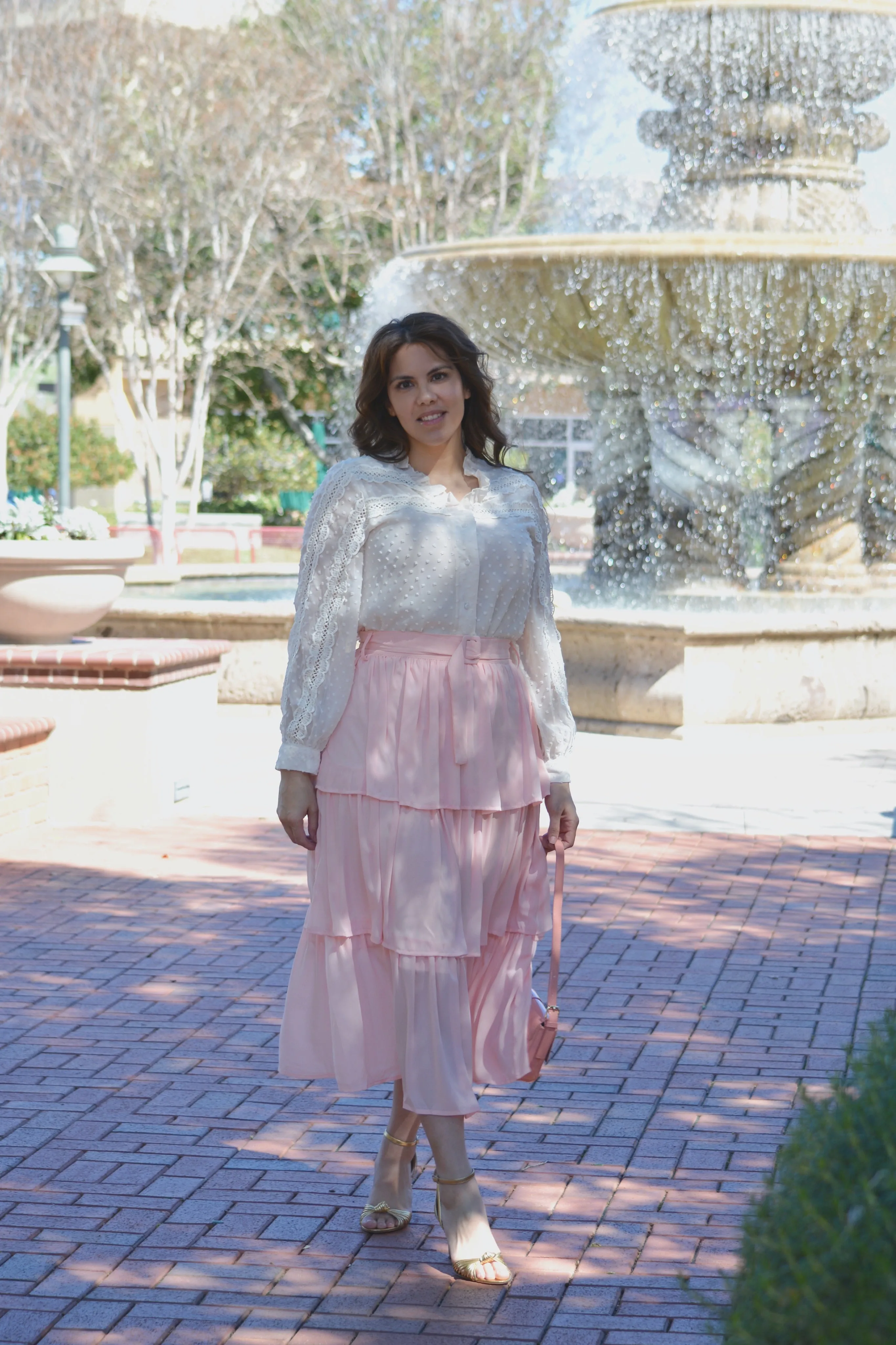 Tara Blush Ruffled Skirt