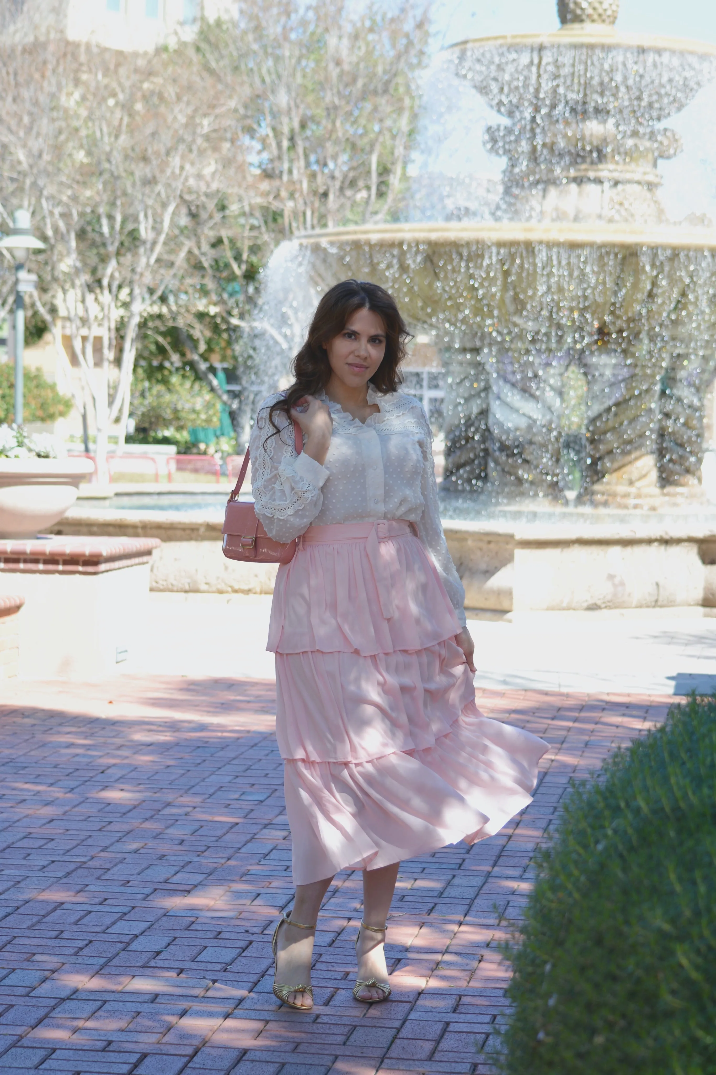 Tara Blush Ruffled Skirt