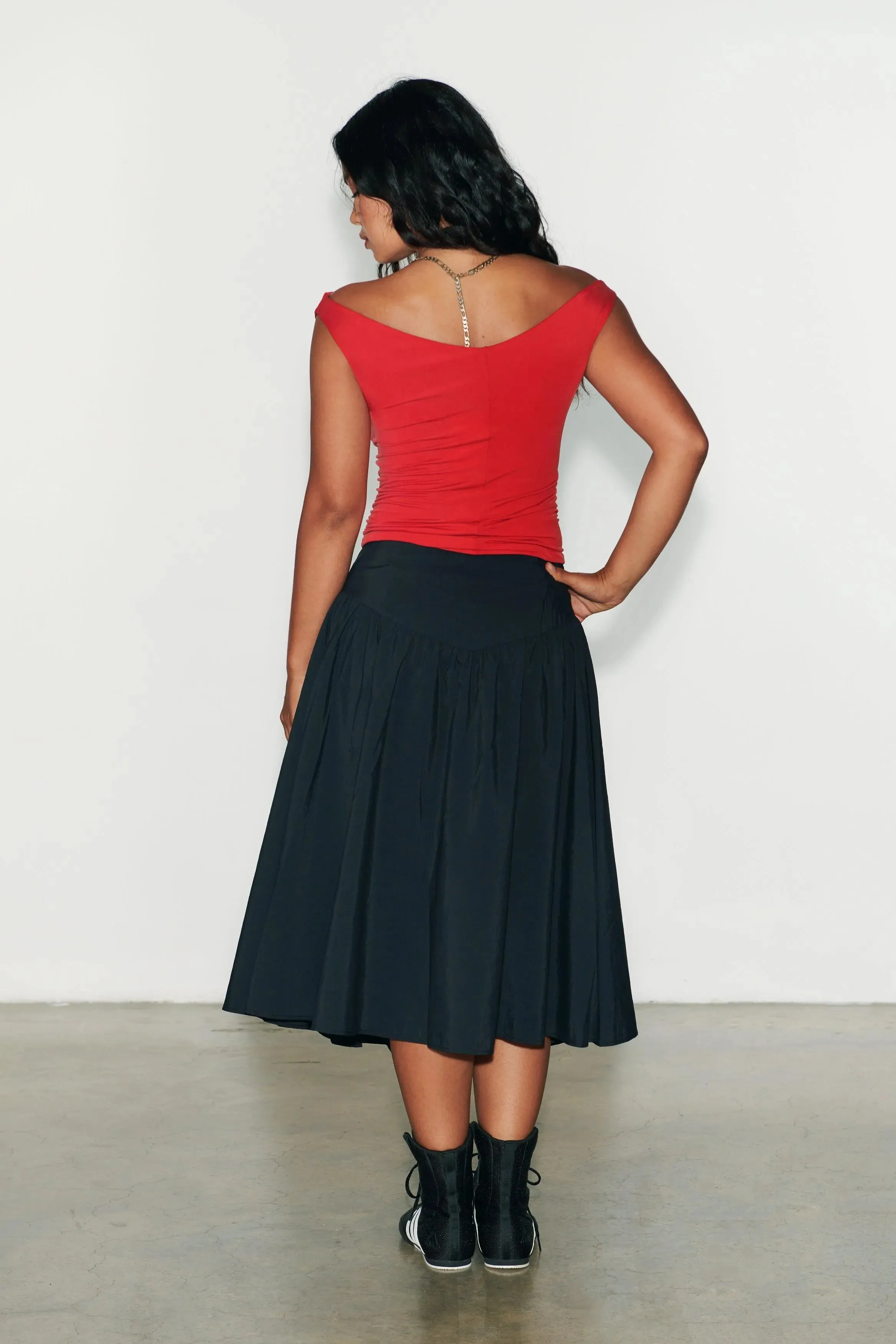 The Deba Midi Skirt, Onyx