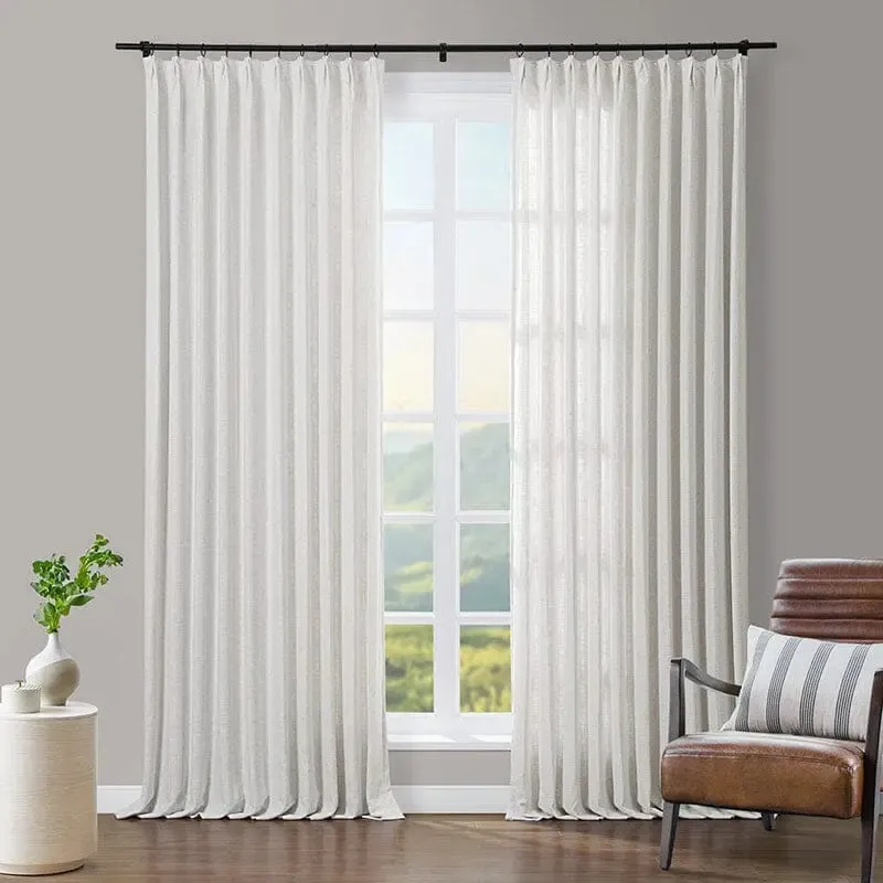 Tia Custom Linen Curtain Pleated