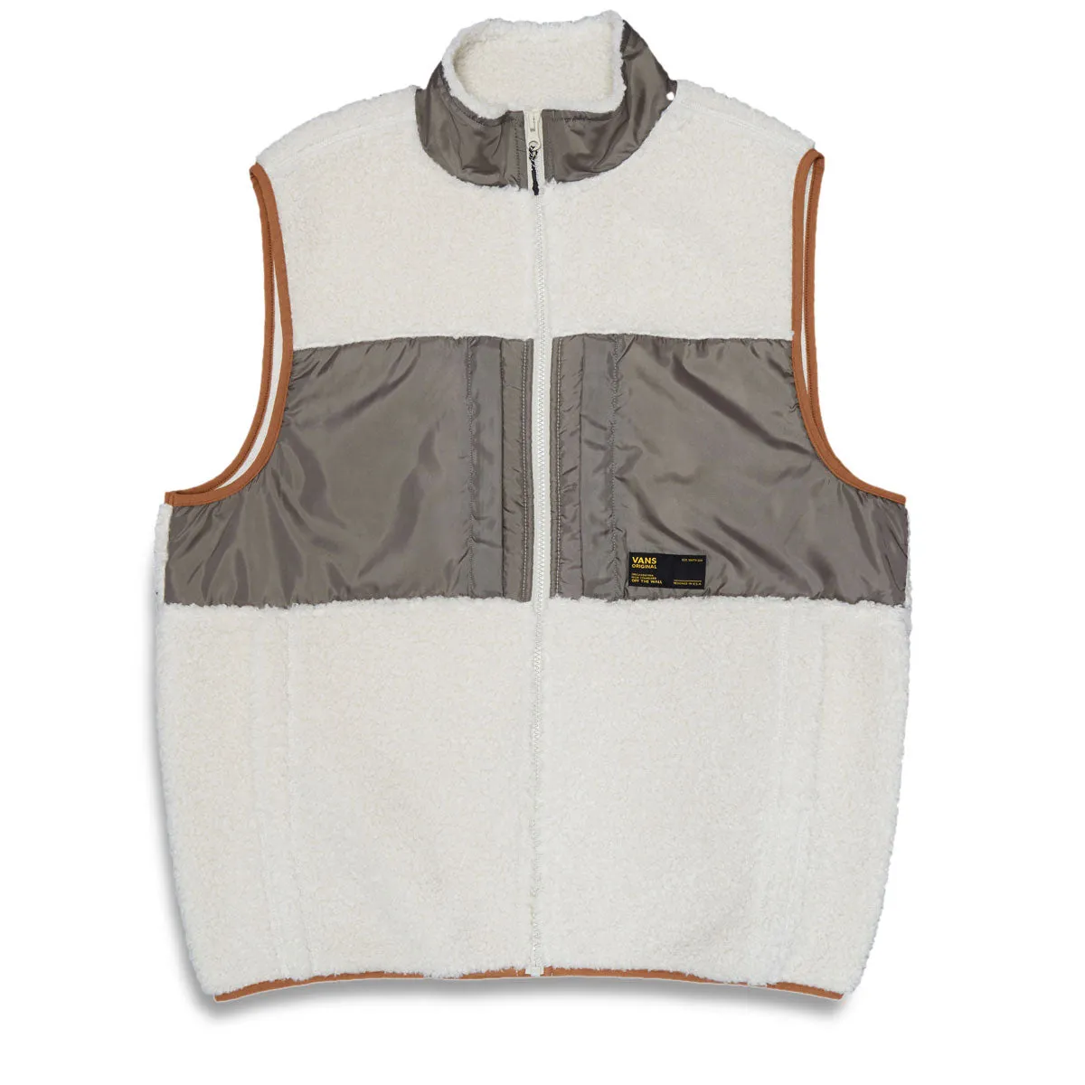 Vans Trevor Sherpa Fleece Vest Jacket - Oatmeal/Bungee Cord