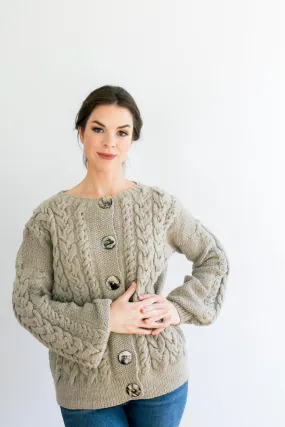 Victorie Cable Cardigan in Organic Merino