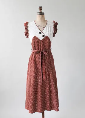 Vintage 1930s Polka Dot Cotton Day Dress