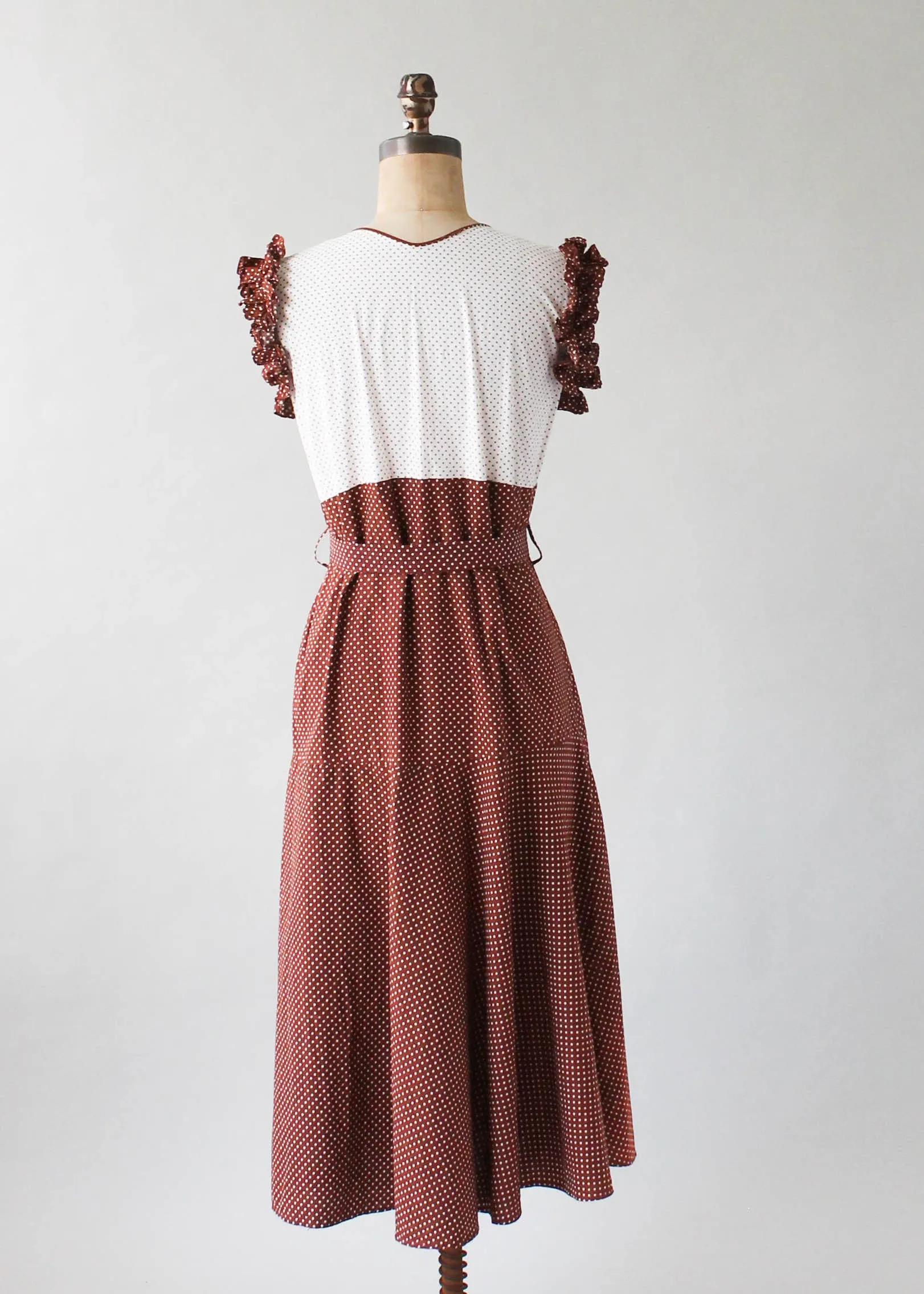 Vintage 1930s Polka Dot Cotton Day Dress