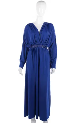 Vintage 1980's Marjon Couture blue dress size 12/14