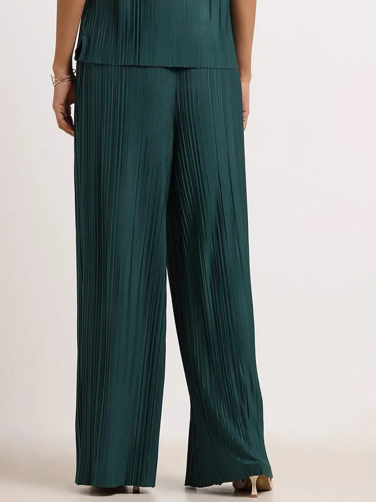 Wardrobe Green Pleated Pants