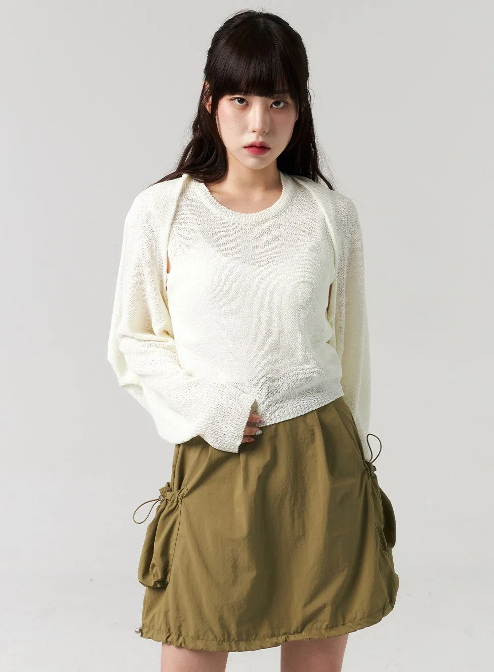 Wide Knit Bolero CL313