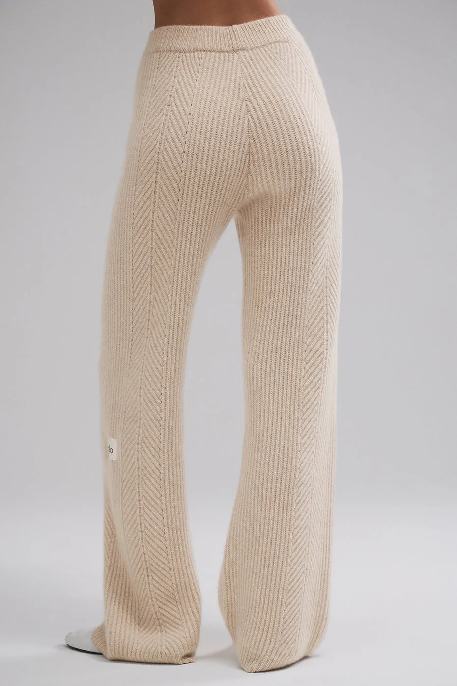 Winter Magic Cashmere Wide Leg Pant - Birch Heather